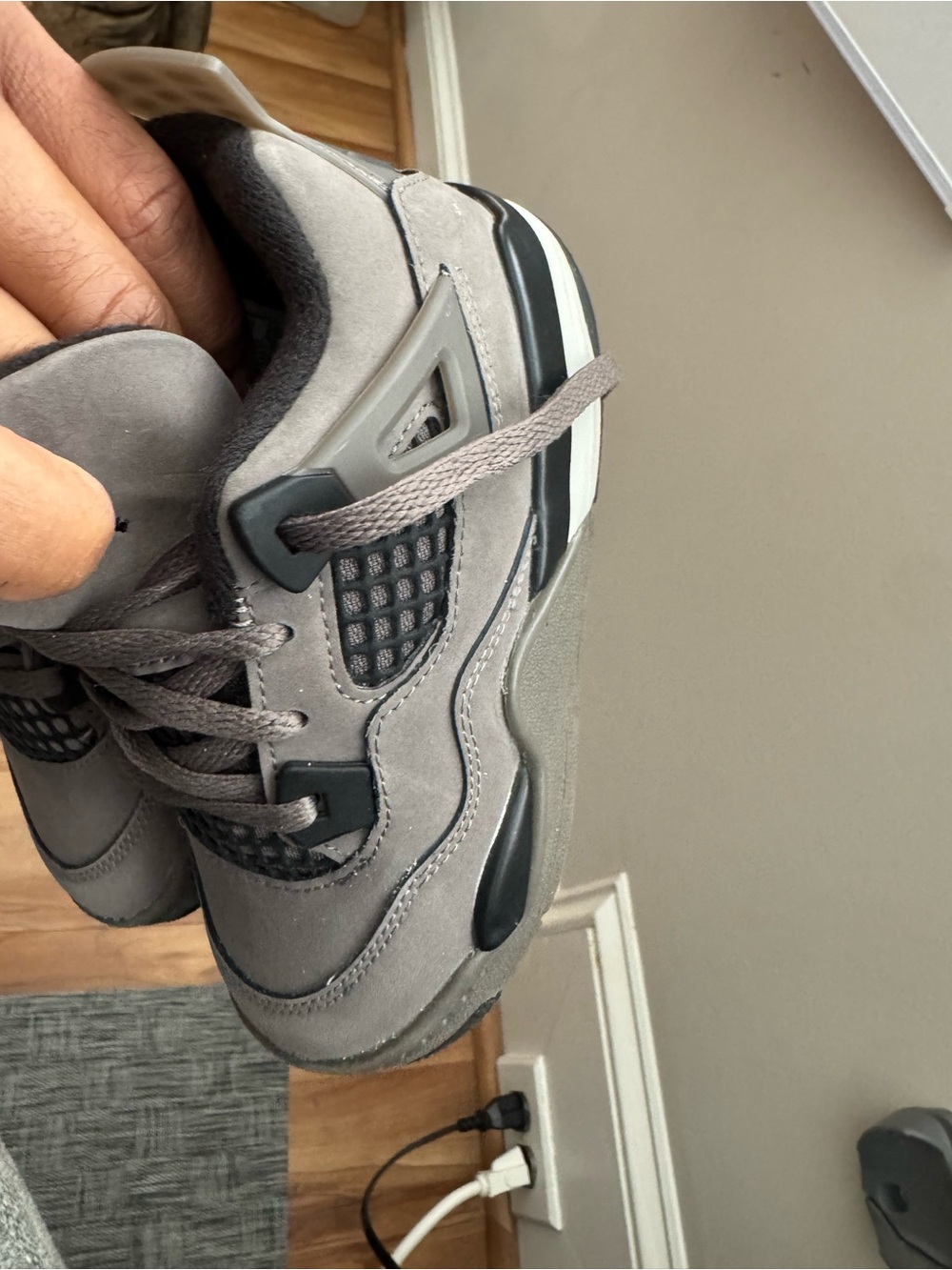 Jordan Kids Grey Suede Retro-Style Sneakers - Picture 3 of 7